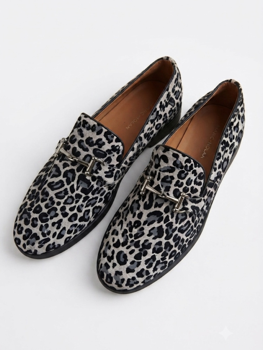 Marc Nolan Boardwalk Faux Suede Leopard Horsebit Slip-On Loafer Sz 14 Like New!